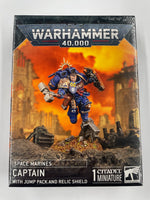 
              Space Marines captain with jump pack and relic shield
            