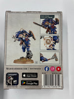 
              Space Marines captain with jump pack and relic shield
            