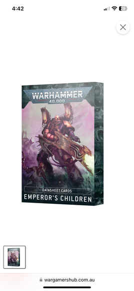 Emperor’s Children Data Sheet Cards